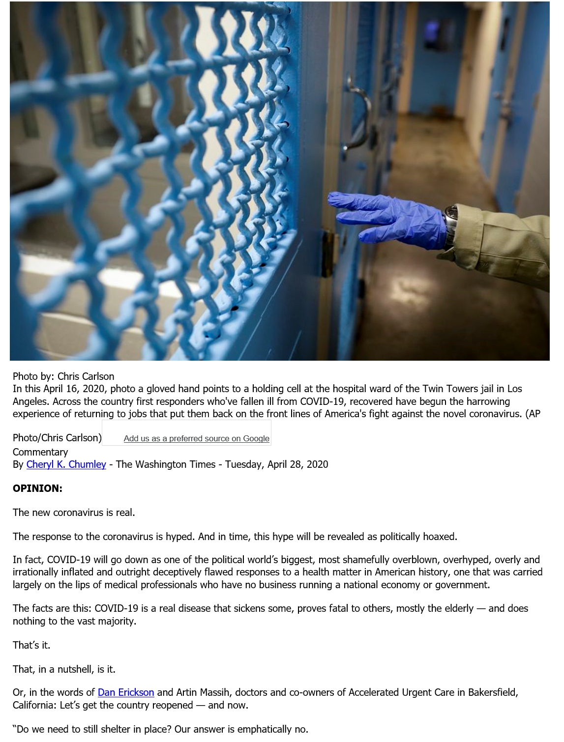 Coronavirus is a political hoax